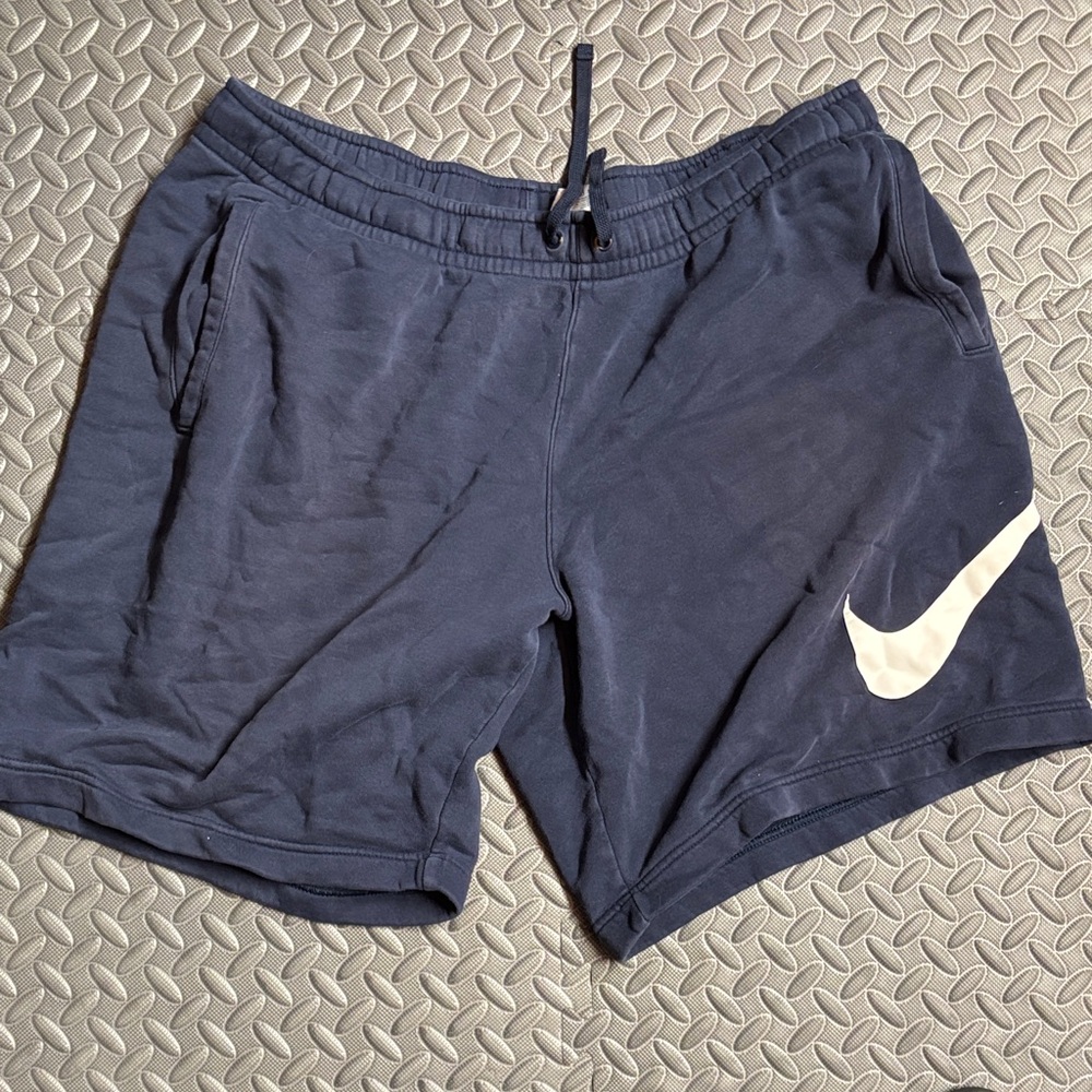 Nike Dark Blue Shorts with White Swoosh